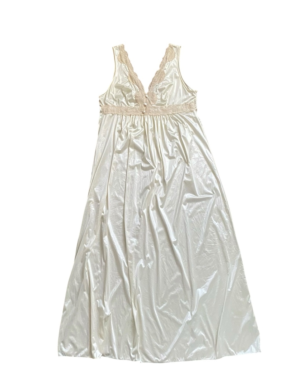 Vintage 60s Penney’s Gaymode Nylon Long Slip Nightgown (with Peignoir) Ivory